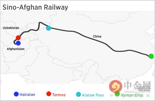 连接中国和阿富汗的中阿矿产专用铁路是中国一带一路贸易走廊的一部分